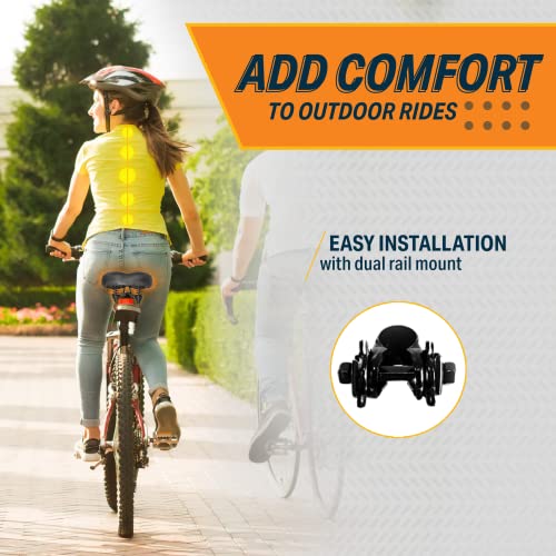 Bikeroo Bike Seat - Peloton Seat Cushion - Bicycle Saddle Replacement - Wide Cushioned Comfortable Seat for Men & Women - Compatible with Exercise, Road, and Stationary Bikes