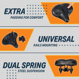 Bikeroo Bike Seat - Peloton Seat Cushion - Bicycle Saddle Replacement - Wide Cushioned Comfortable Seat for Men & Women - Compatible with Exercise, Road, and Stationary Bikes